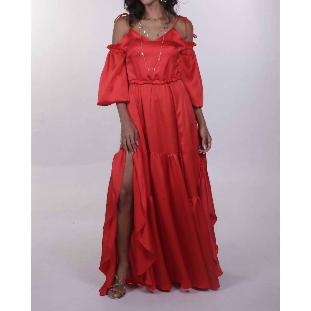 NEW CRISTINA SABATINI isabel maxi dress in flame